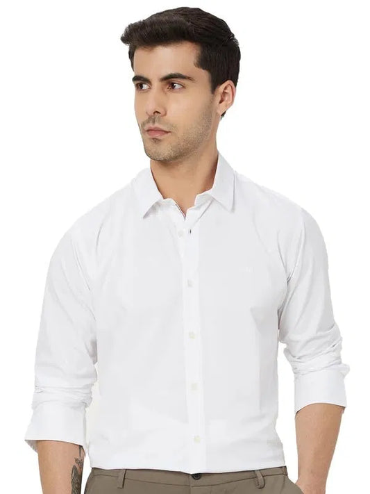 Men’s White Slim Fit Formal & Casual Shirt Full Sleeve Solid Shirt Pack of 2